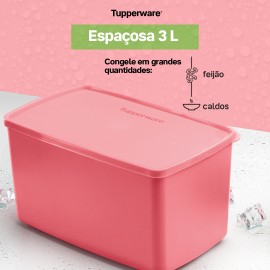 Tupperware Caixa Ideal Espaçosa 3L Rosa Quartzo