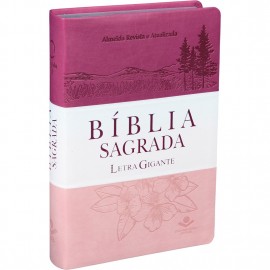 Biblia RA - L. Gigante - Pink Branco Rosa - SBB